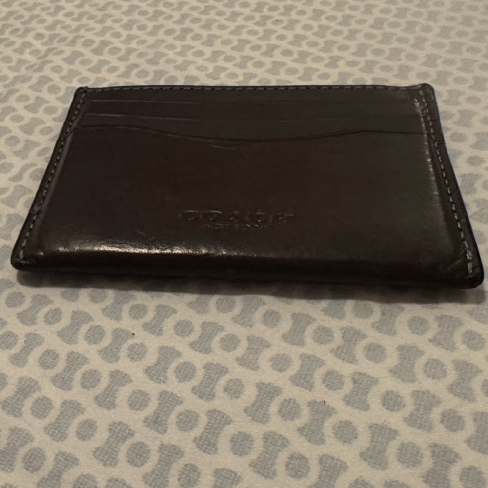 Coach Dark Brown Leather Card Holder - Picture 12 of 12